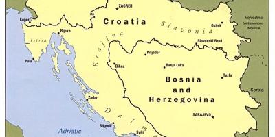 Carte de la Bosnie-Herzégovine et dans les pays environnants