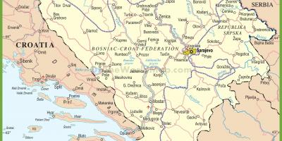 Carte de la Bosnie route