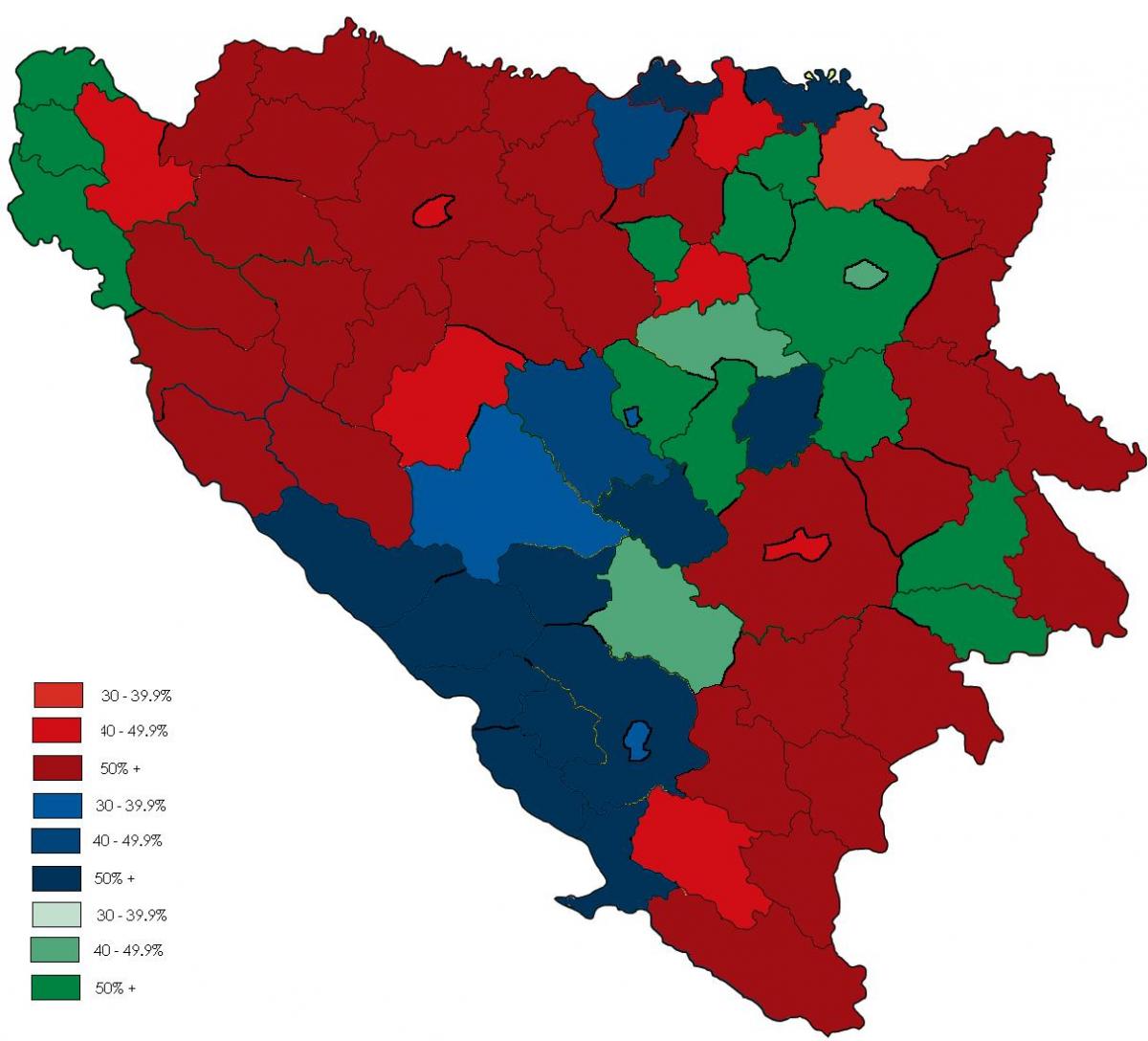 La bosnie religion de la carte