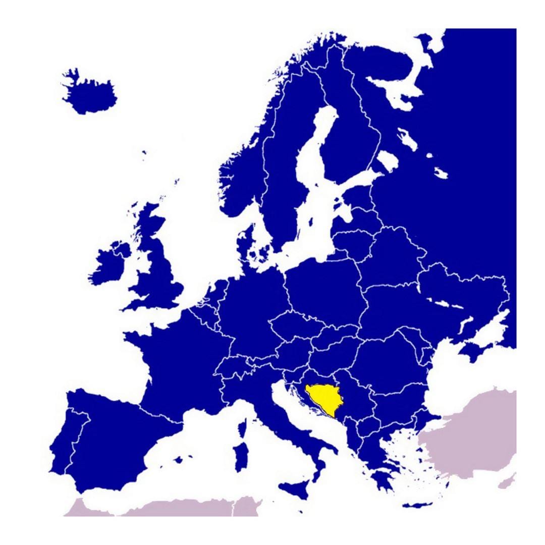 Carte de la Bosnie-Herzégovine europe