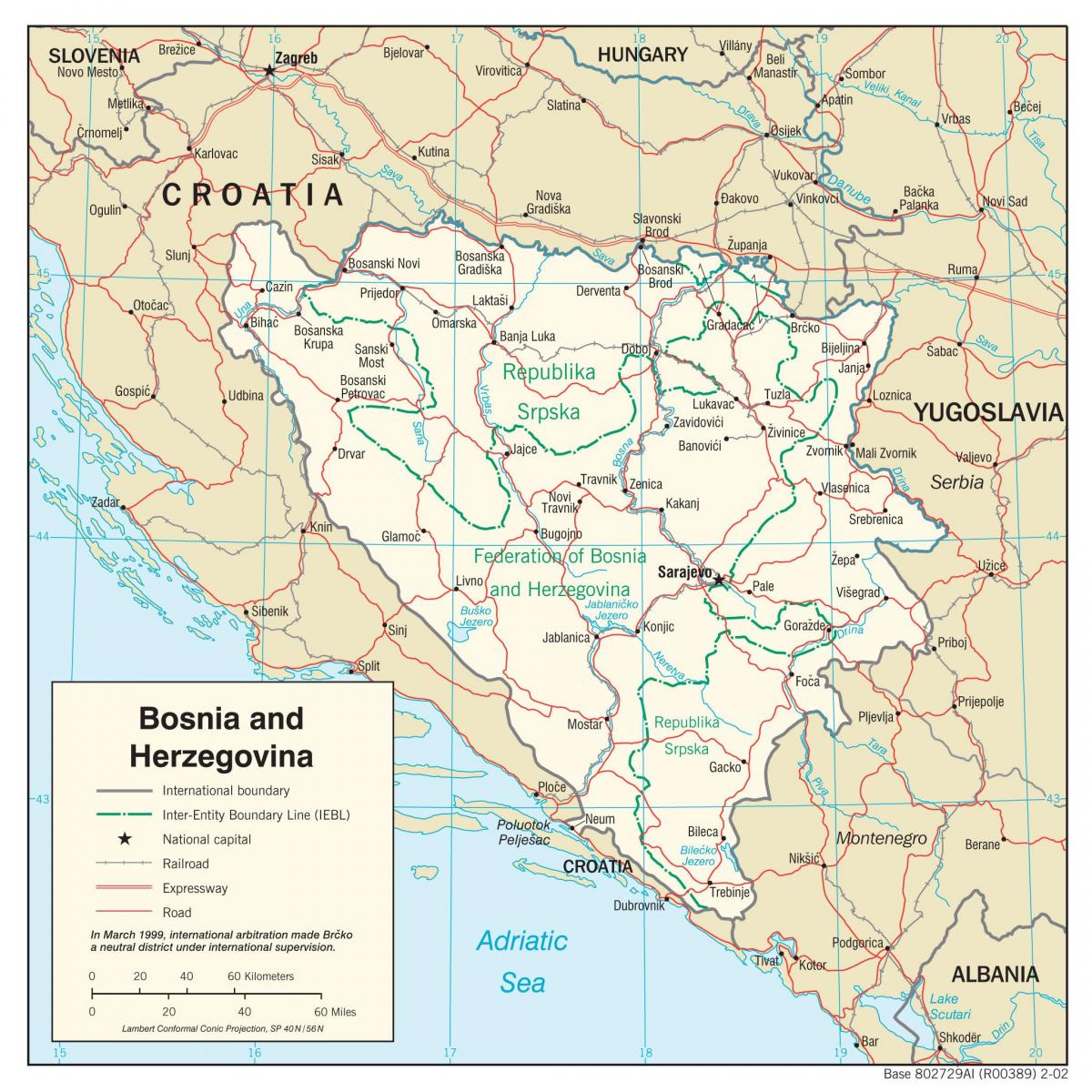 La bosnie-Herzégovine carte